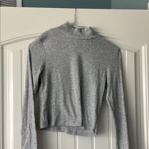 AE American Eagle Gray Women's Long Sleeve Top Sz M